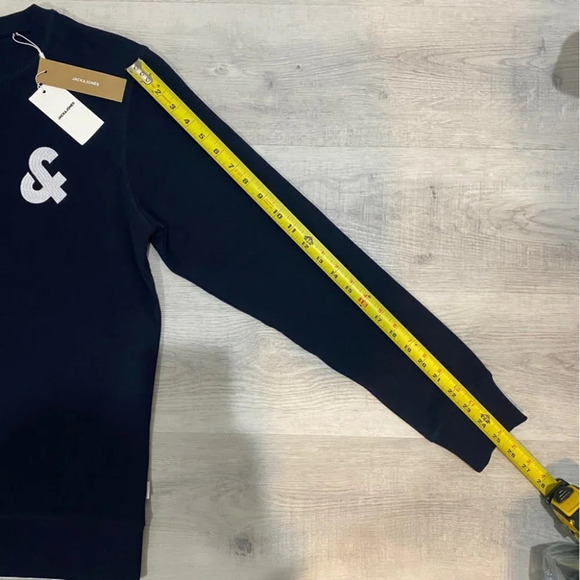 NWT Jack & Jones Logo Crewneck Sweatshirt in Navy Size S - Picture 7 of 14